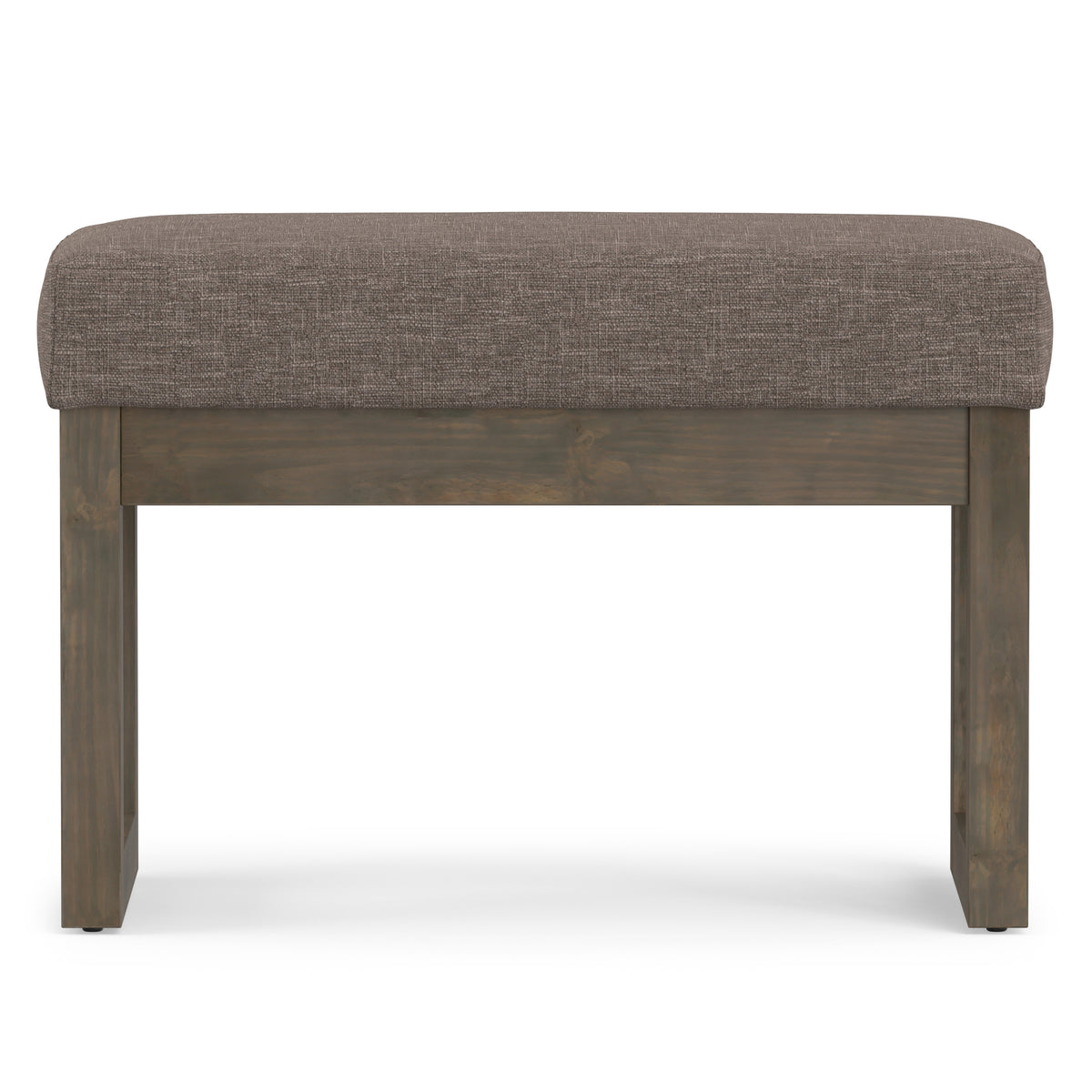 Fawn Brown Linen Style Fabric | Milltown Small Ottoman Bench in Linen
