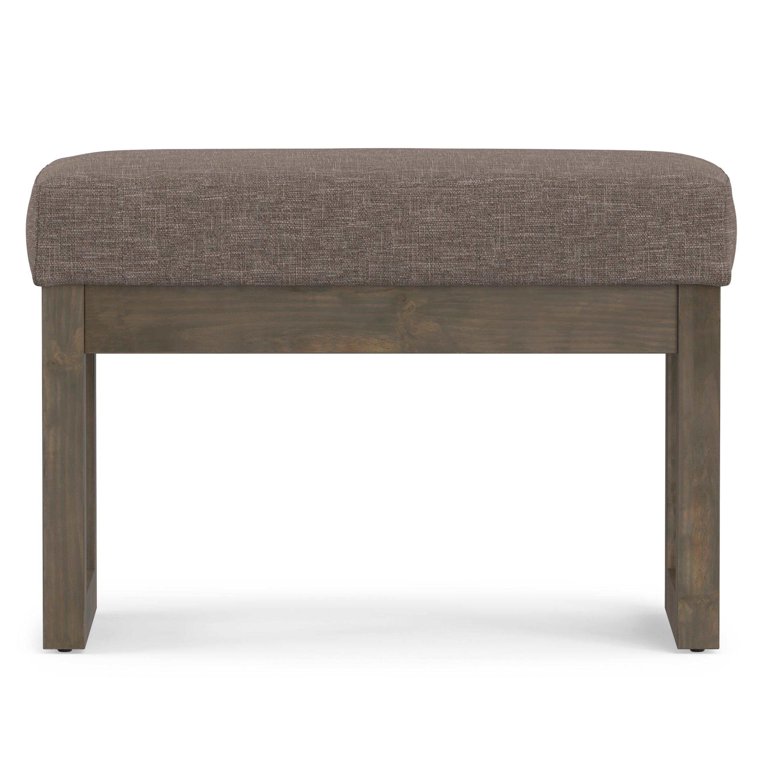 Fawn Brown Linen Style Fabric | Milltown Small Ottoman Bench in Linen