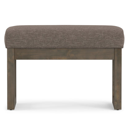 Fawn Brown Linen Style Fabric | Milltown Small Ottoman Bench in Linen