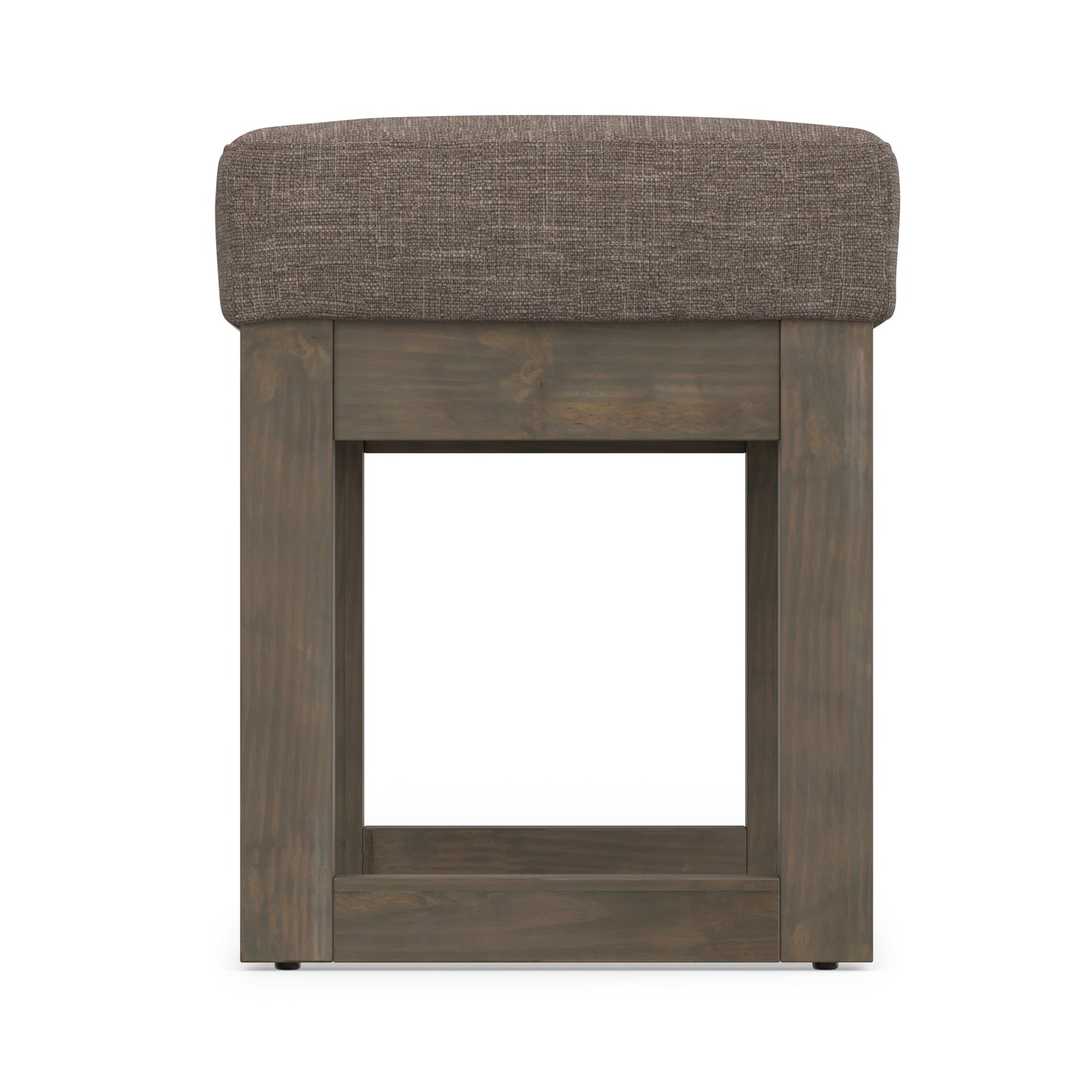 Fawn Brown Linen Style Fabric | Milltown Small Ottoman Bench in Linen