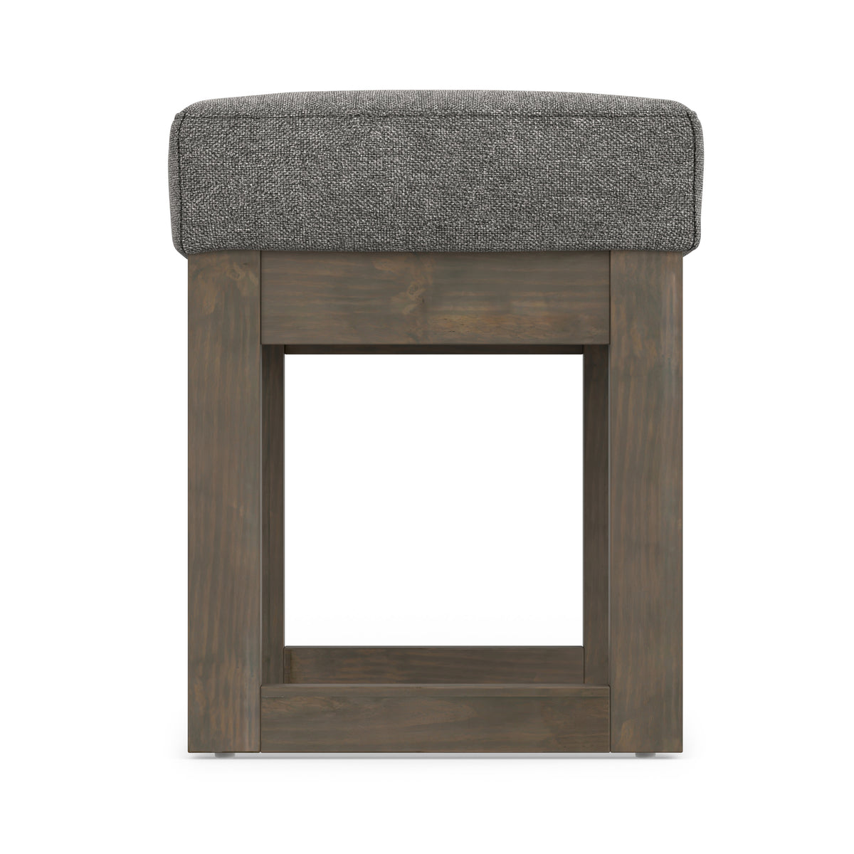Grey Linen Style Fabric | Milltown Small Ottoman Bench in Linen