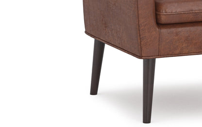 Distressed Saddle Brown Distressed Vegan Leather | Robson Accent Chair