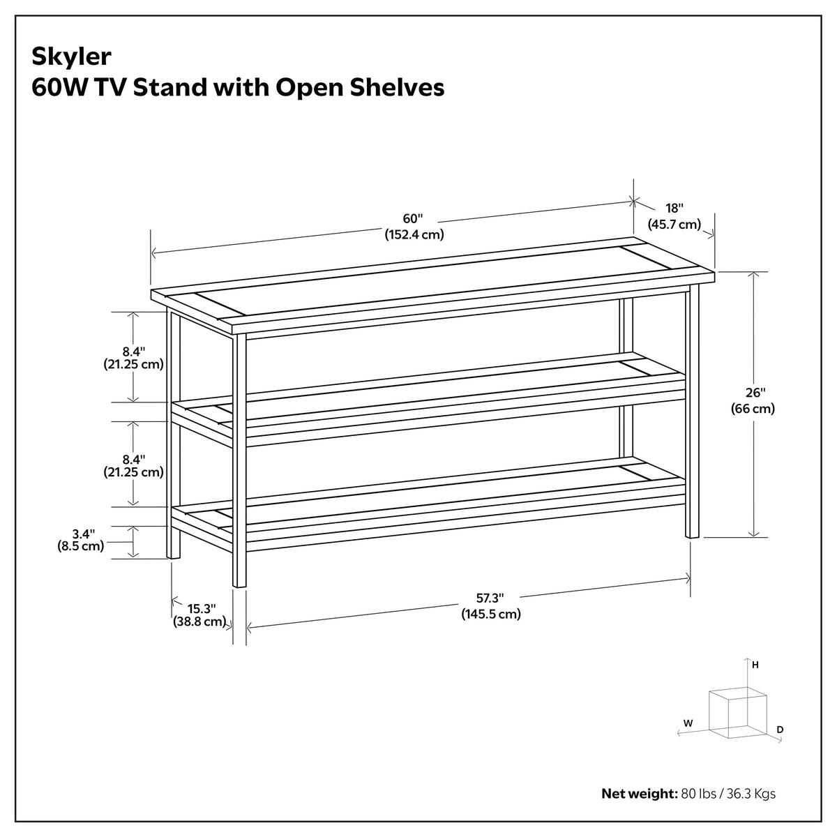 Skyler TV Media Stand in Mango