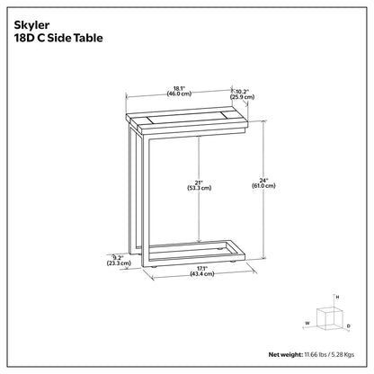Beach Brown Black | Skyler C Side Table