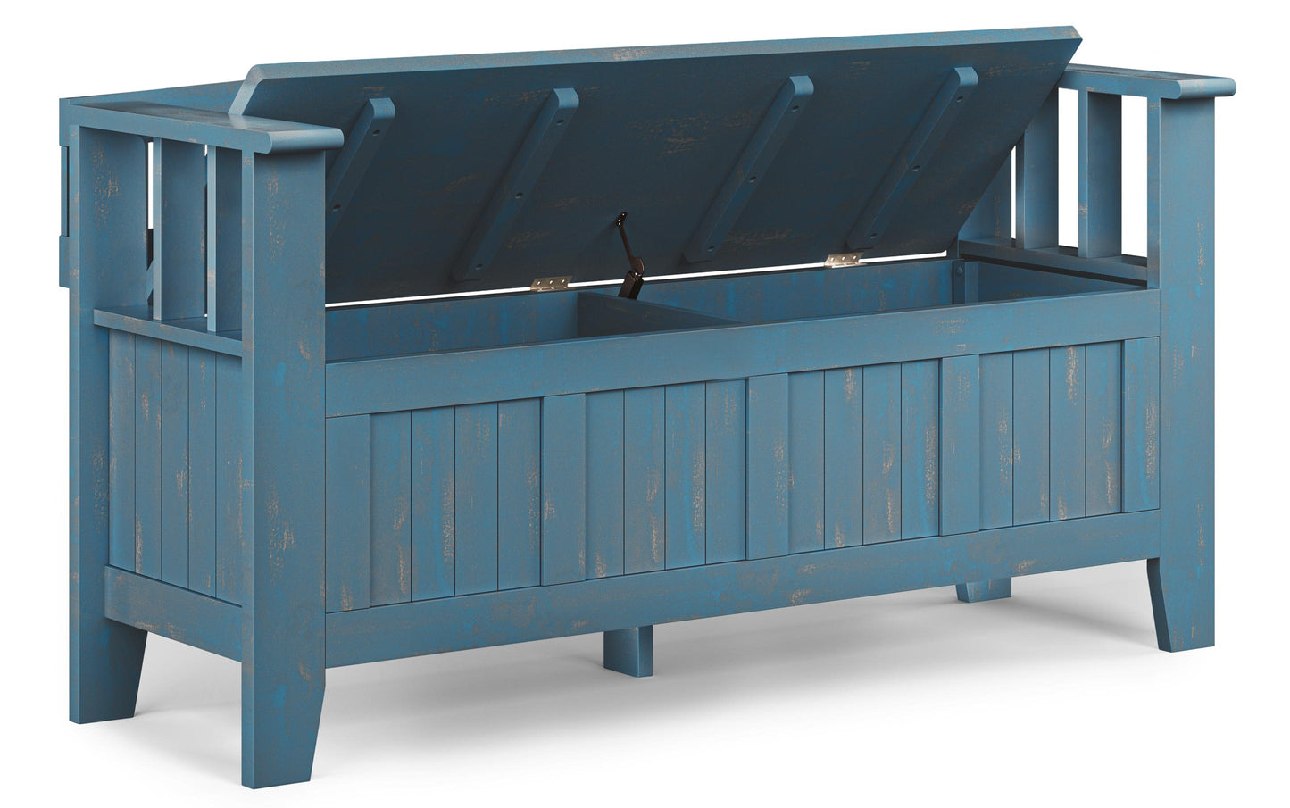 Distressed Coastal Blue | Acadian 48-inch Storage Bench and 36-inch Cabinet