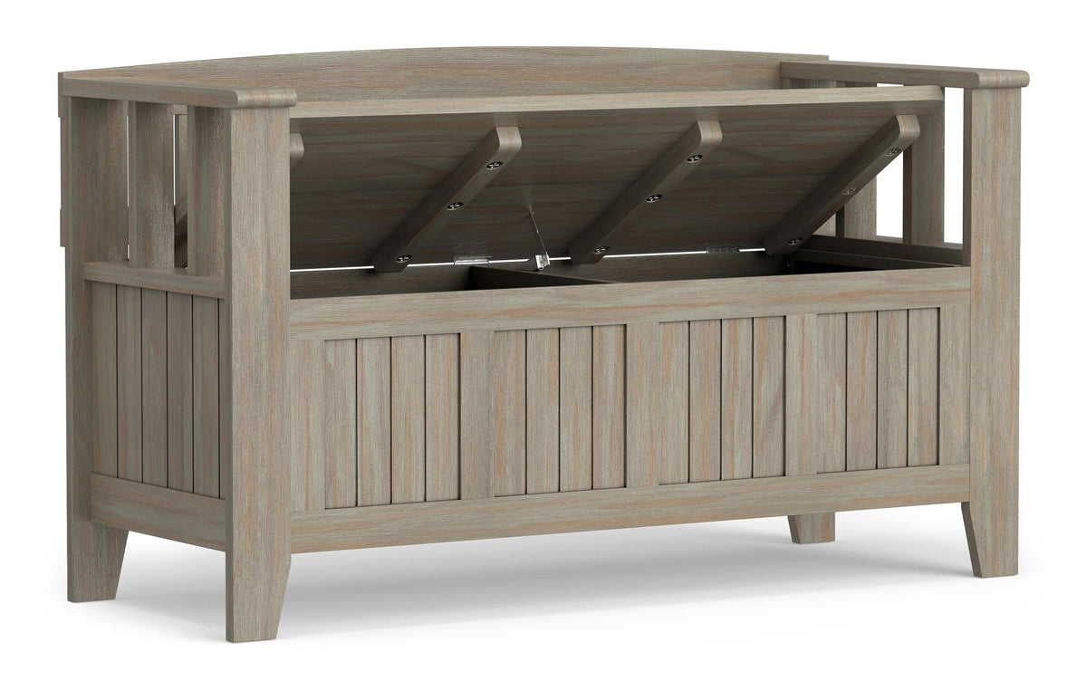Distressed Grey | Acadian 48-inch Storage Bench and 36-inch Cabinet