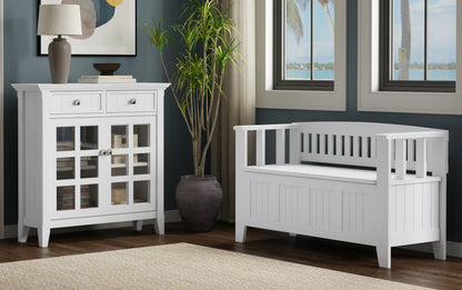 White | Acadian 48-inch Storage Bench and 36-inch Cabinet
