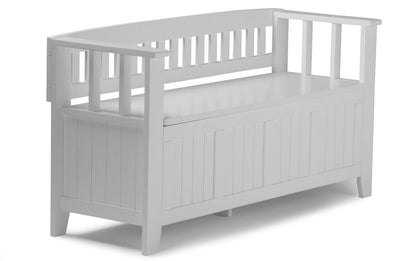 White | Acadian 48-inch Storage Bench and 36-inch Cabinet