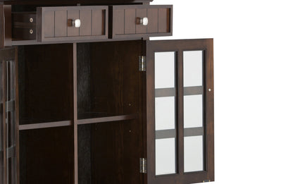 Brunette Brown | Acadian 48-inch Storage Bench with Shelf and 36-inch Cabinet