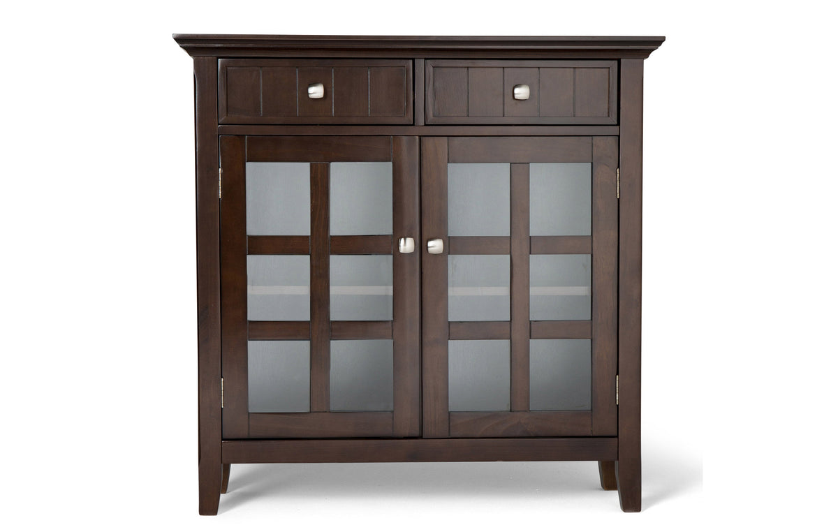 Brunette Brown | Acadian 48-inch Storage Bench with Shelf and 36-inch Cabinet