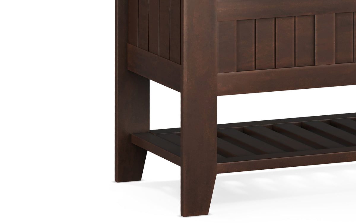 Brunette Brown | Acadian 48-inch Storage Bench with Shelf and 36-inch Cabinet