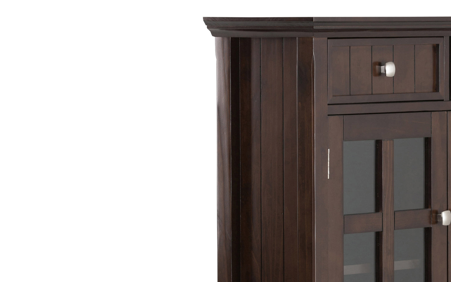 Brunette Brown | Acadian 48-inch Storage Bench with Shelf and 36-inch Cabinet