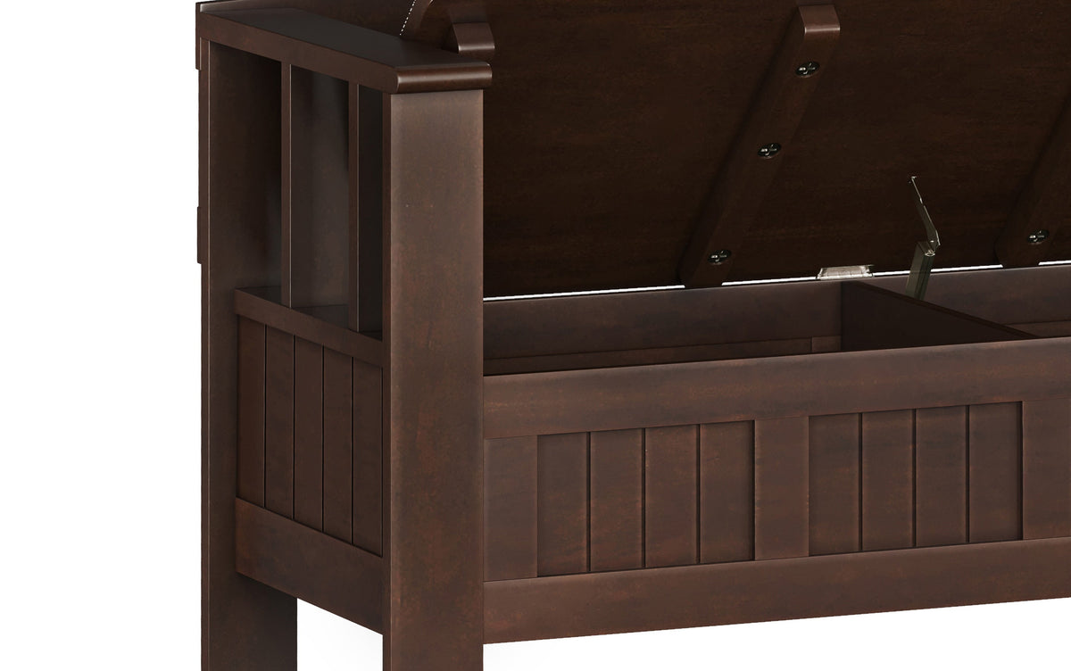 Brunette Brown | Acadian 48-inch Storage Bench with Shelf and 36-inch Cabinet