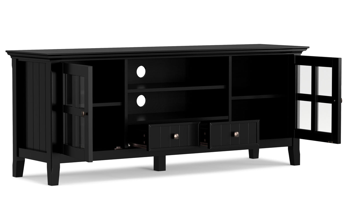 Black | Acadian 60 inch TV Stand with 26 inch 5 Shelf Bookcases (Set of 3)