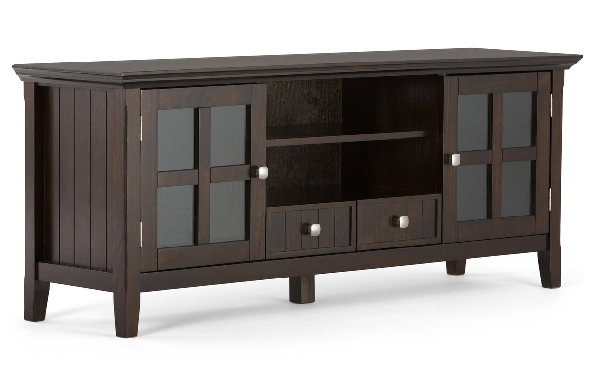 Brunette Brown | Acadian 60 inch TV Stand with 26 inch 5 Shelf Bookcases (Set of 3)