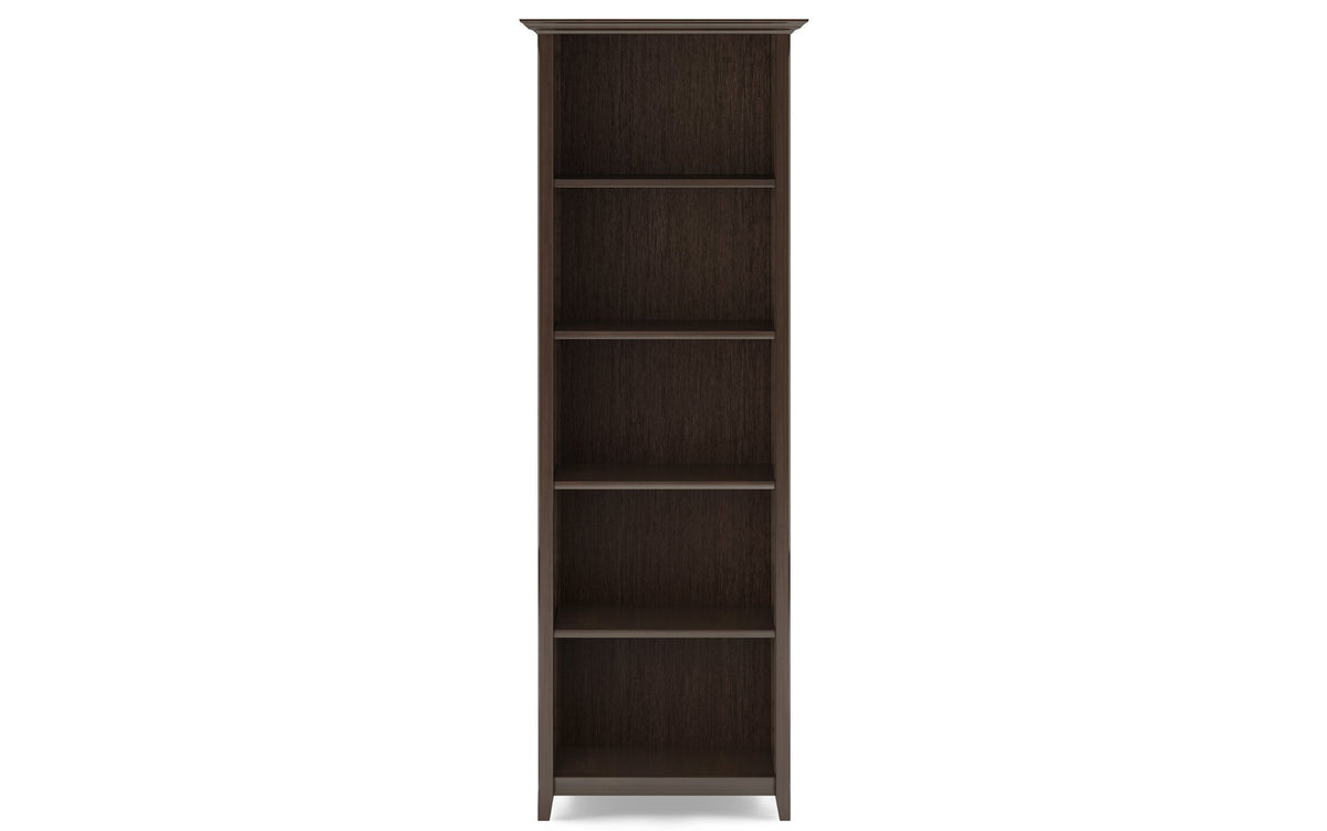 Brunette Brown | Acadian 60 inch TV Stand with 26 inch 5 Shelf Bookcases (Set of 3)