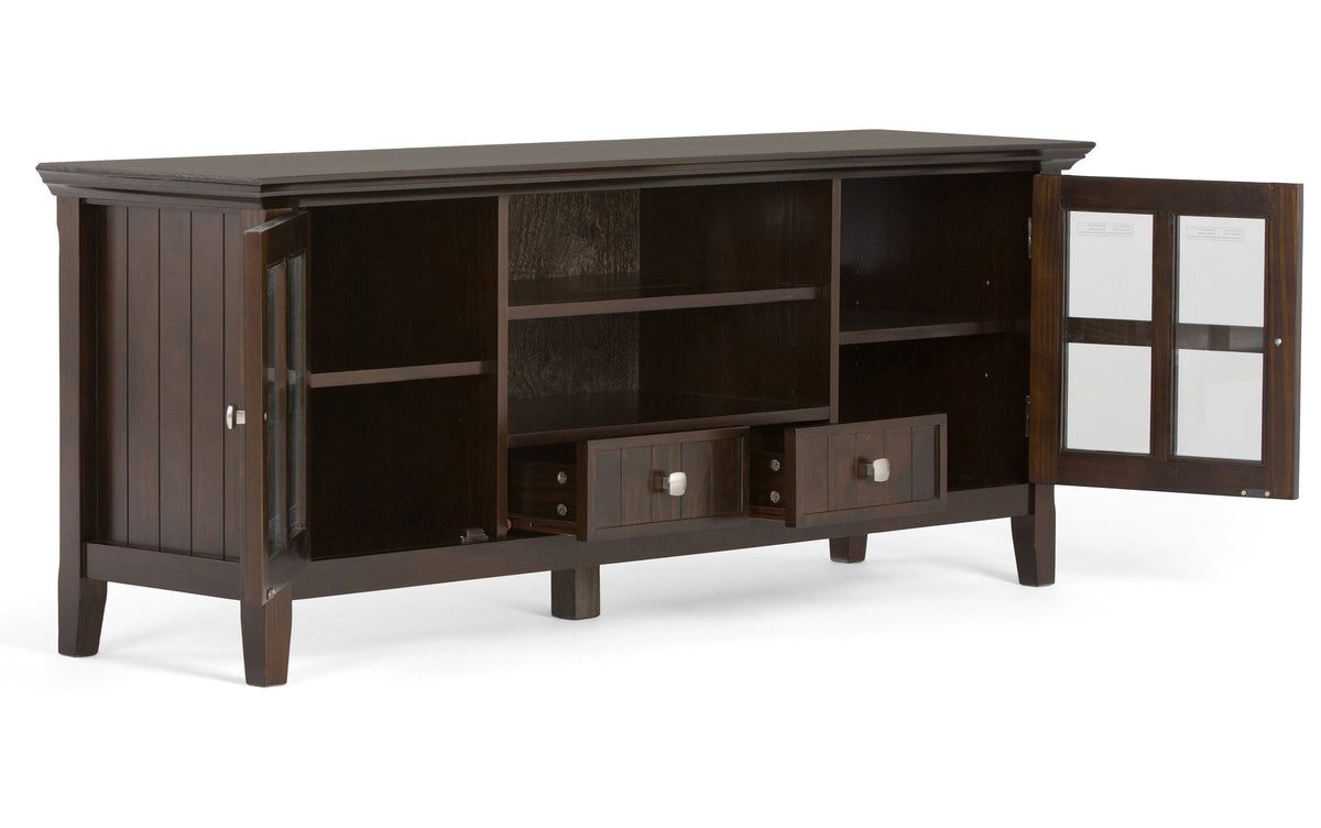 Brunette Brown | Acadian 60 inch TV Stand with 26 inch 5 Shelf Bookcases (Set of 3)