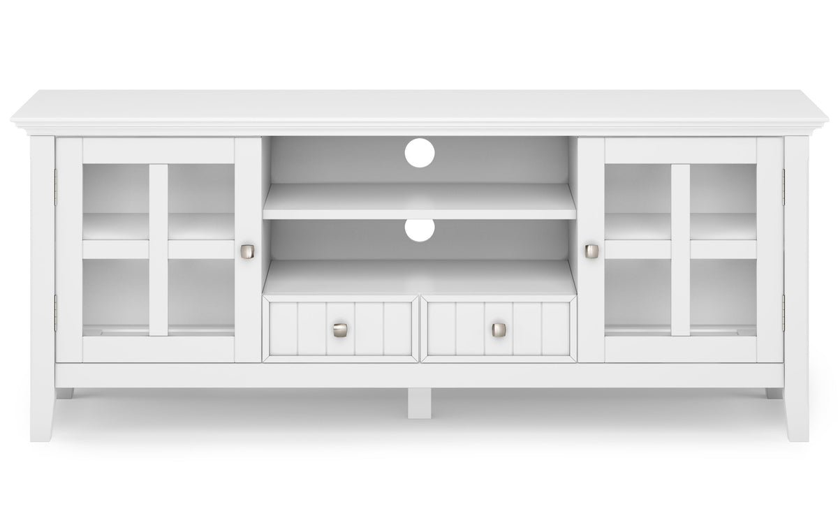 White | Acadian 60 inch TV Stand with 26 inch 5 Shelf Bookcases (Set of 3)