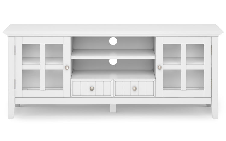 White | Acadian 60 inch TV Stand with 26 inch 5 Shelf Bookcases (Set of 3)