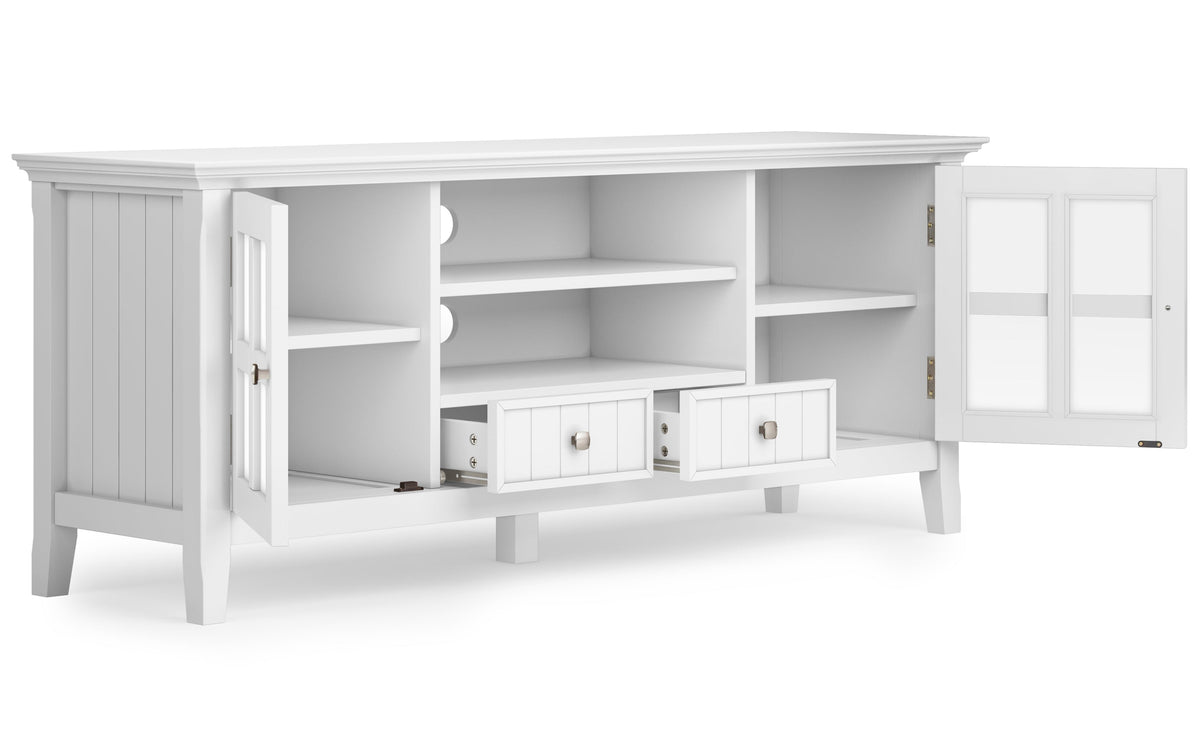 White | Acadian 60 inch TV Stand with 26 inch 5 Shelf Bookcases (Set of 3)
