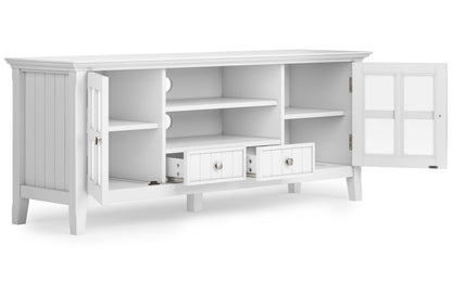 White | Acadian 60 inch TV Stand with 26 inch 5 Shelf Bookcases (Set of 3)