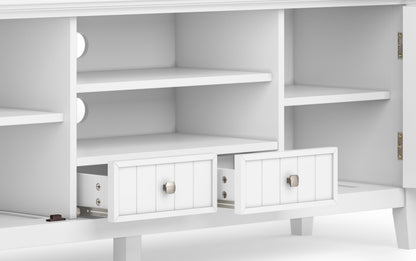 White | Acadian 60 inch TV Stand with 26 inch 5 Shelf Bookcases (Set of 3)