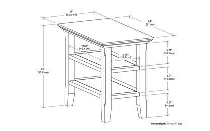 Black | Acadian 14 inch Narrow Side Table (Set of 2)