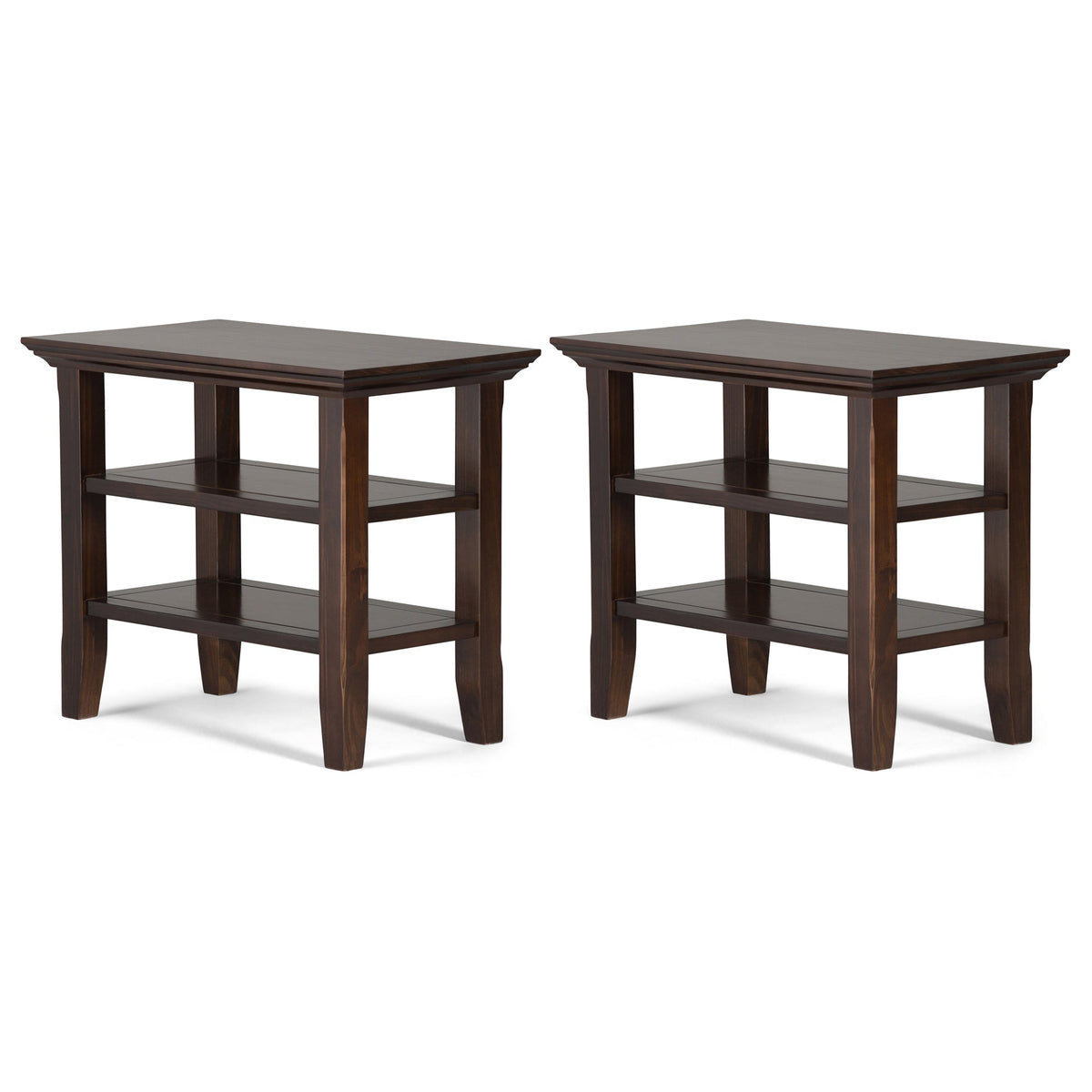 Brunette Brown | Acadian 14 inch Narrow Side Table (Set of 2)