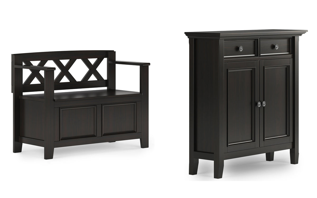 Amherst 36-inch Storage Bench and 36-inch Cabinet