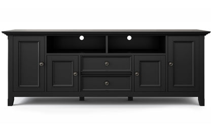 Black | Amherst 72 inch TV Stand with 24 inch 5 Shelf Bookcases (Set of 3)