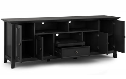 Black | Amherst 72 inch TV Stand with 24 inch 5 Shelf Bookcases (Set of 3)