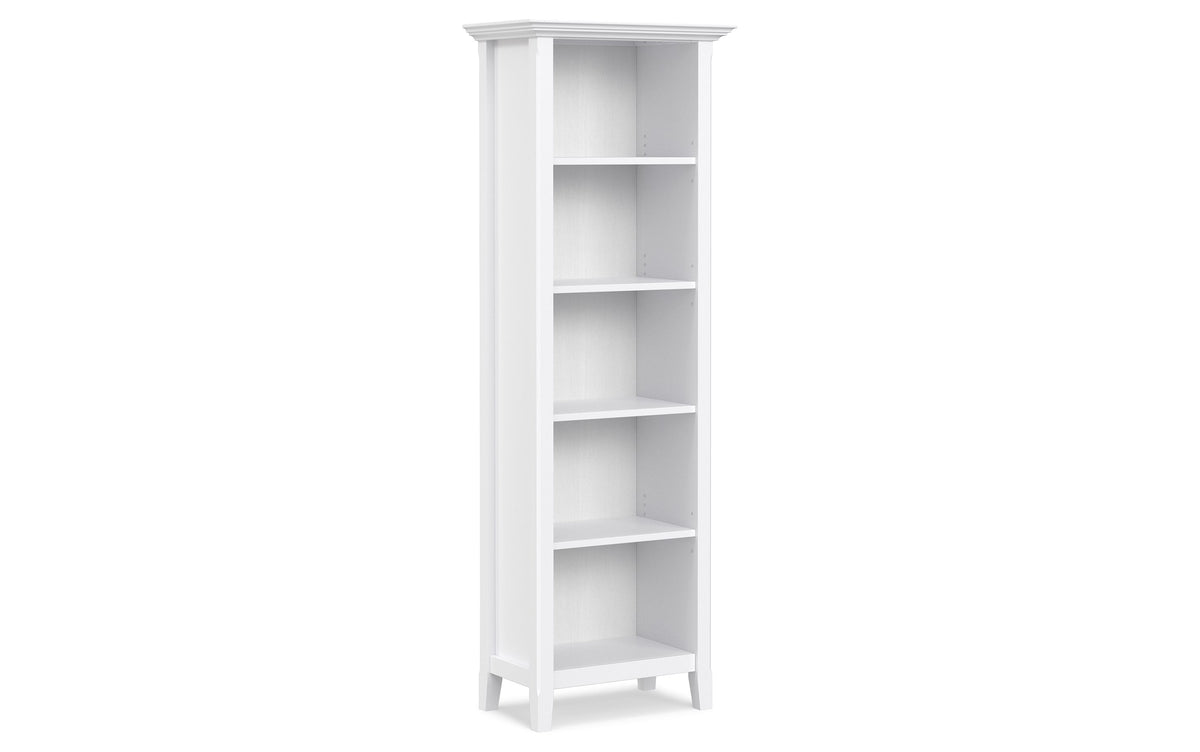 White | Amherst 72 inch TV Stand with 24 inch 5 Shelf Bookcases (Set of 3)