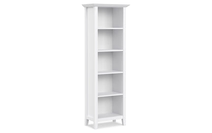 White | Amherst 72 inch TV Stand with 24 inch 5 Shelf Bookcases (Set of 3)