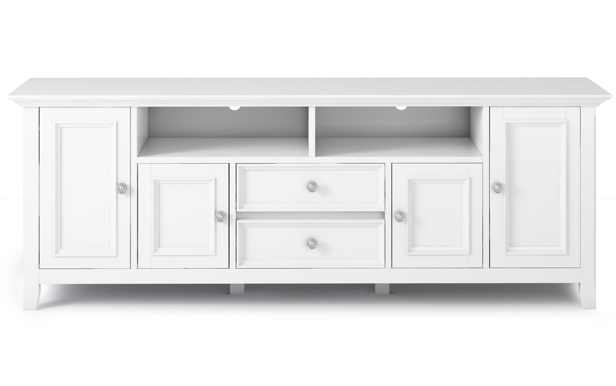 White | Amherst 72 inch TV Stand with 24 inch 5 Shelf Bookcases (Set of 3)