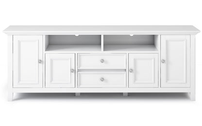 White | Amherst 72 inch TV Stand with 24 inch 5 Shelf Bookcases (Set of 3)