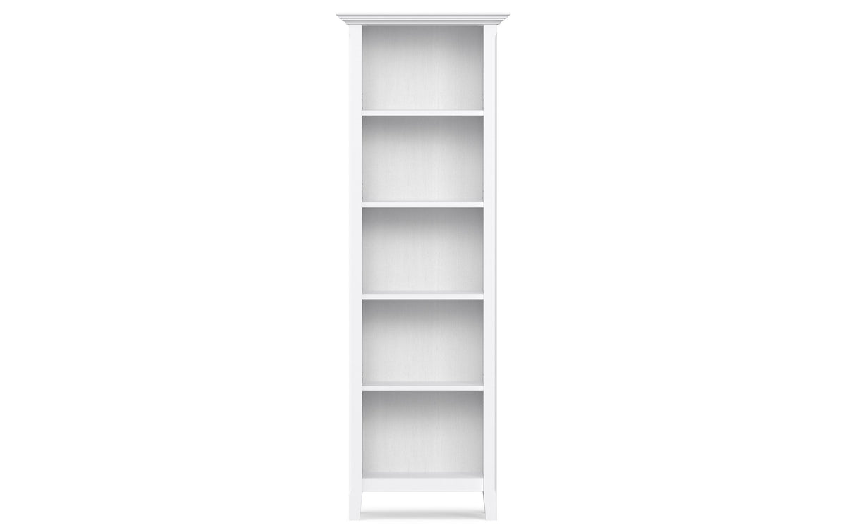 White | Amherst 72 inch TV Stand with 24 inch 5 Shelf Bookcases (Set of 3)