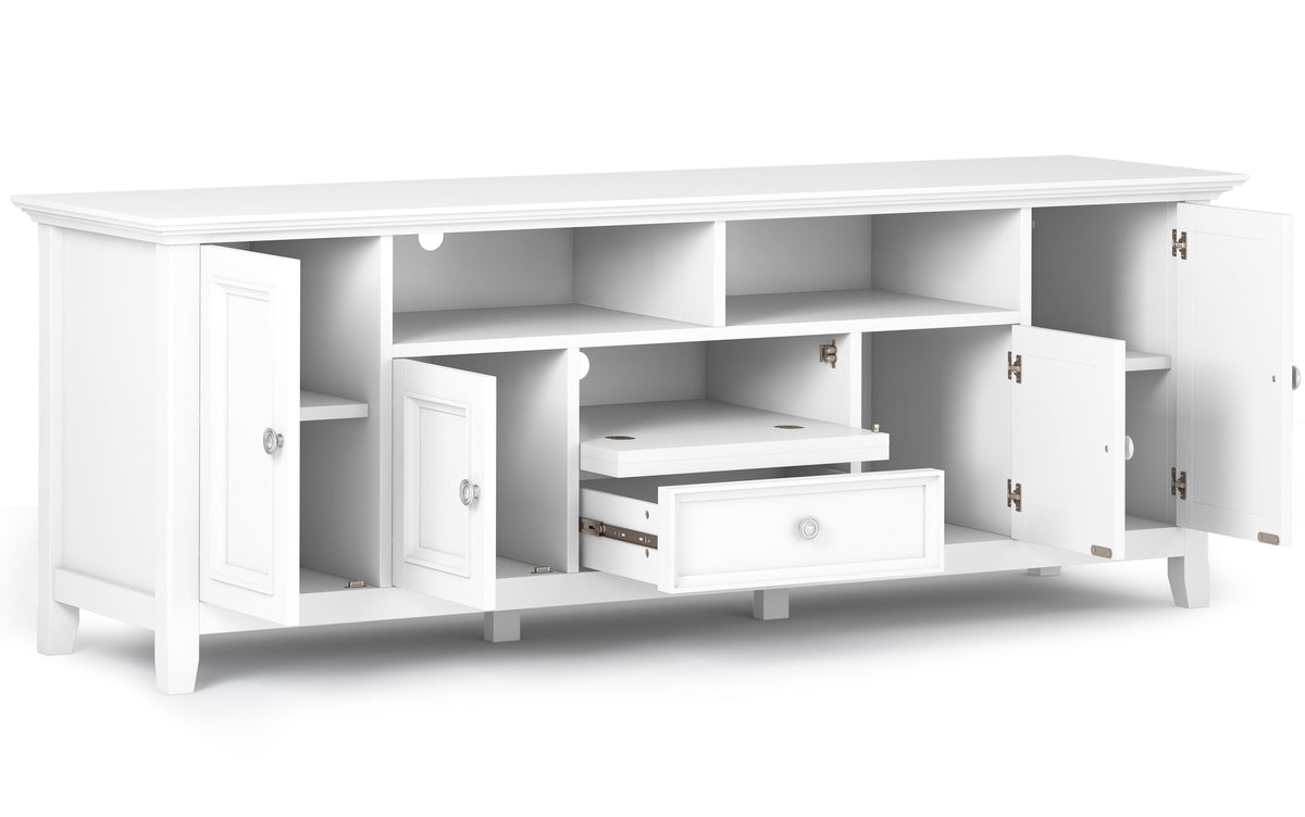 White | Amherst 72 inch TV Stand with 24 inch 5 Shelf Bookcases (Set of 3)