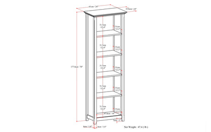 Amherst 54 inch TV Stand with 24 inch 5 Shelf Bookcases (Set of 3)