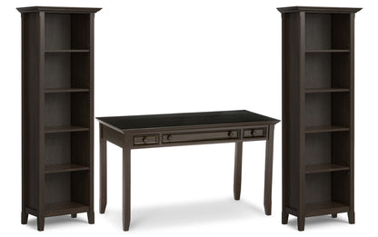 Hickory Brown | Amherst Solid Wood 54 inch Desk with 24 inch Bookcases (Set of 3)