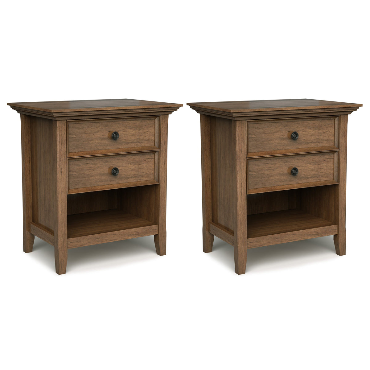 Rustic Natural Aged Brown | Amherst 24 inch Bedside Table (Set of 2)