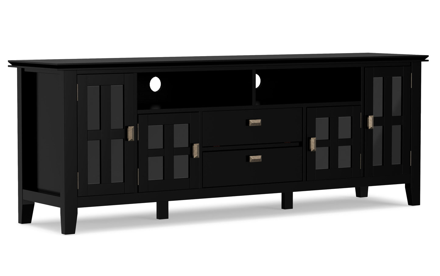 Black | Artisan 72 inch TV Stand with 26 inch 5 Shelf Bookcases (Set of 3)