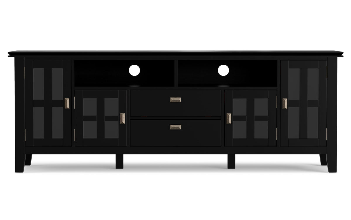 Black | Artisan 72 inch TV Stand with 26 inch 5 Shelf Bookcases (Set of 3)