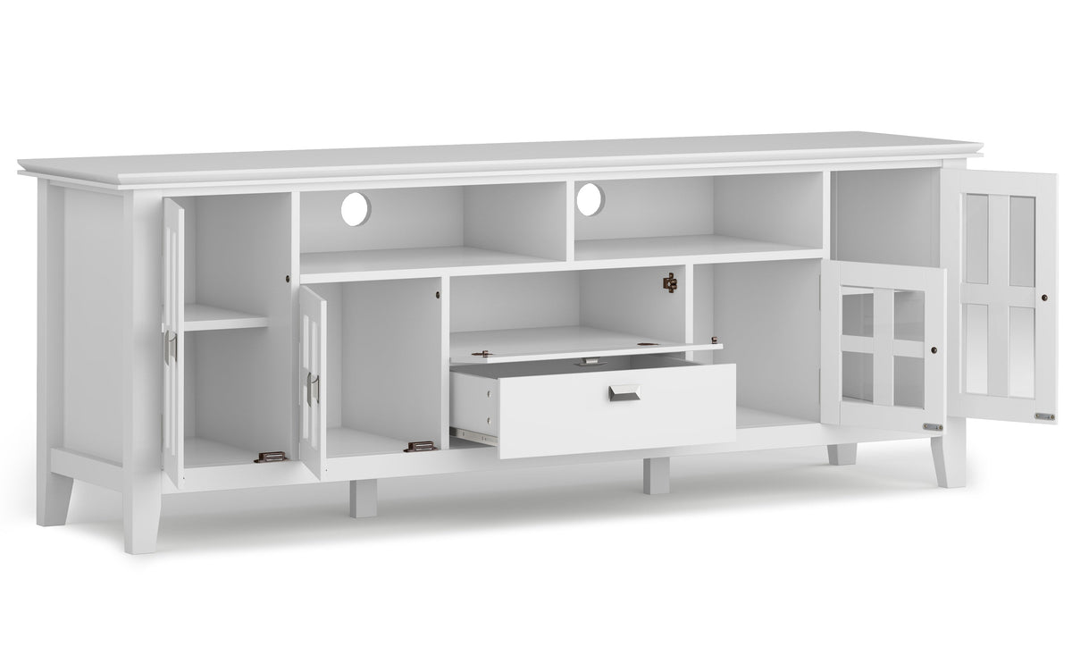 White | Artisan 72 inch TV Stand with 26 inch 5 Shelf Bookcases (Set of 3)