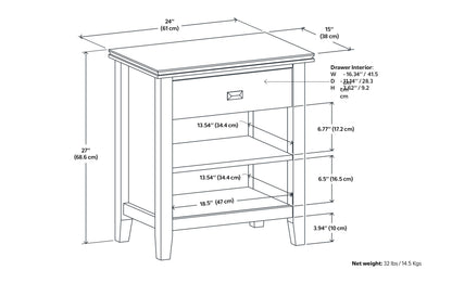 Rustic Natural Aged Brown | Artisan 24 inch Night Stand (Set of 2)
