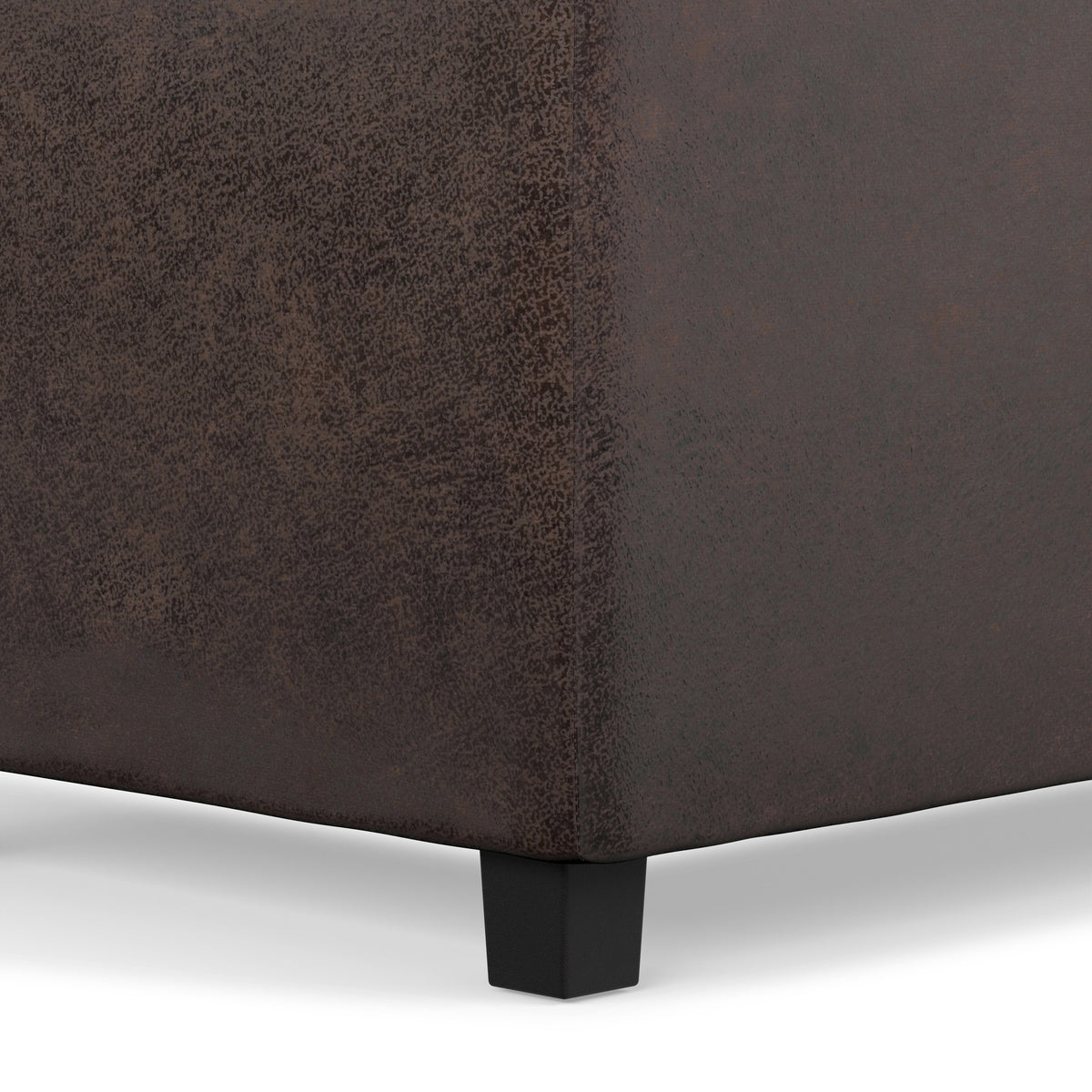 Distressed Brown Taupe Distressed Vegan Leather | Avalon 3 Trays Ottoman in Distressed Vegan Leather