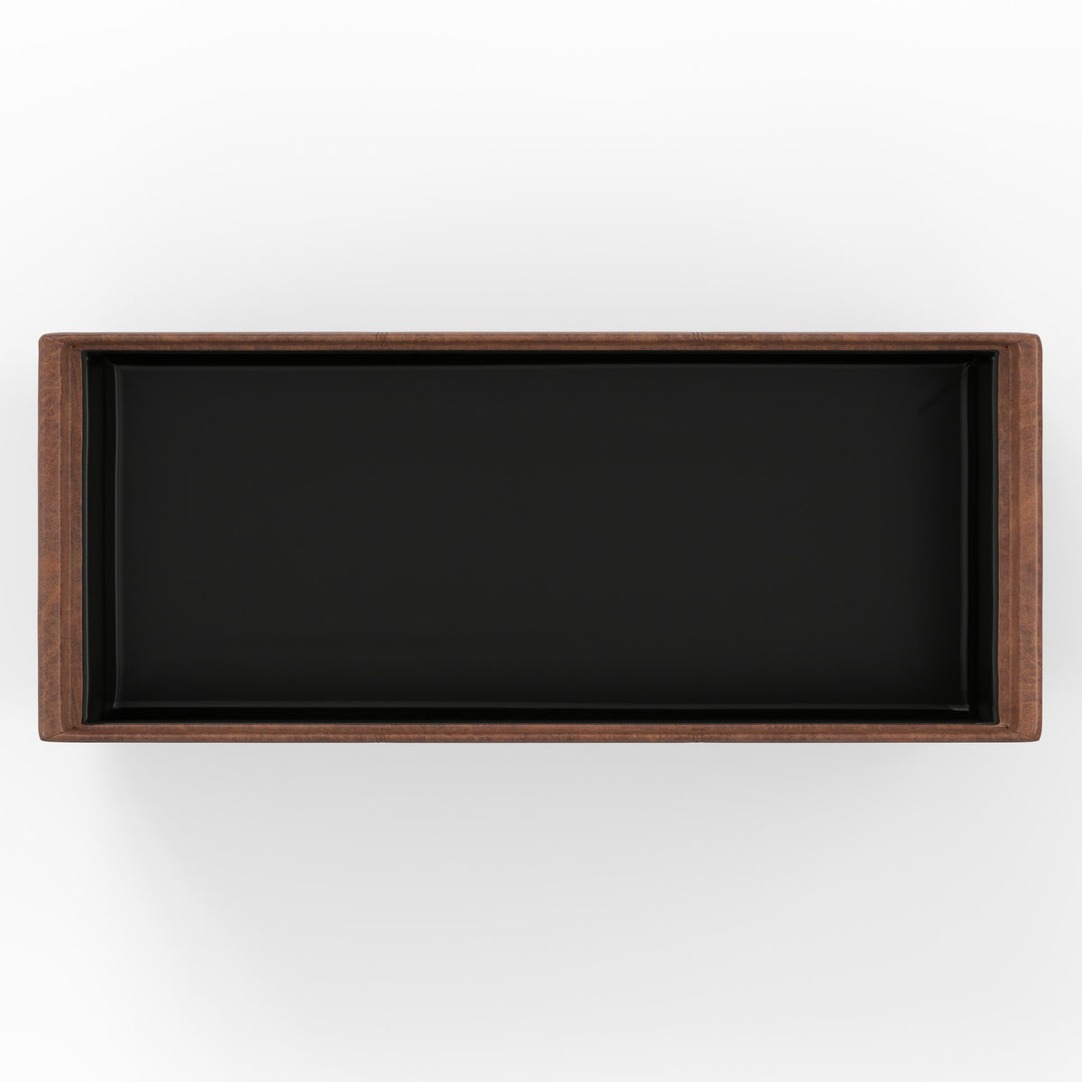 Distressed Saddle Brown Distressed Vegan Leather | Avalon 3 Trays Ottoman in Distressed Vegan Leather