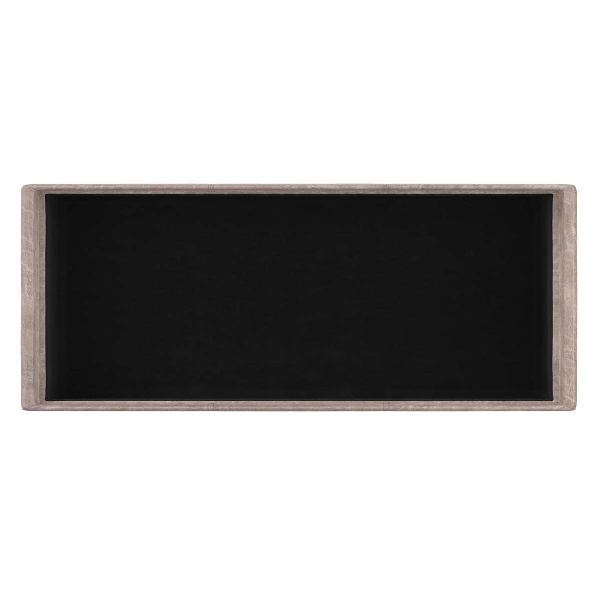 Distressed Grey Taupe Distressed Vegan Leather | Avalon 3 Trays Ottoman in Distressed Vegan Leather