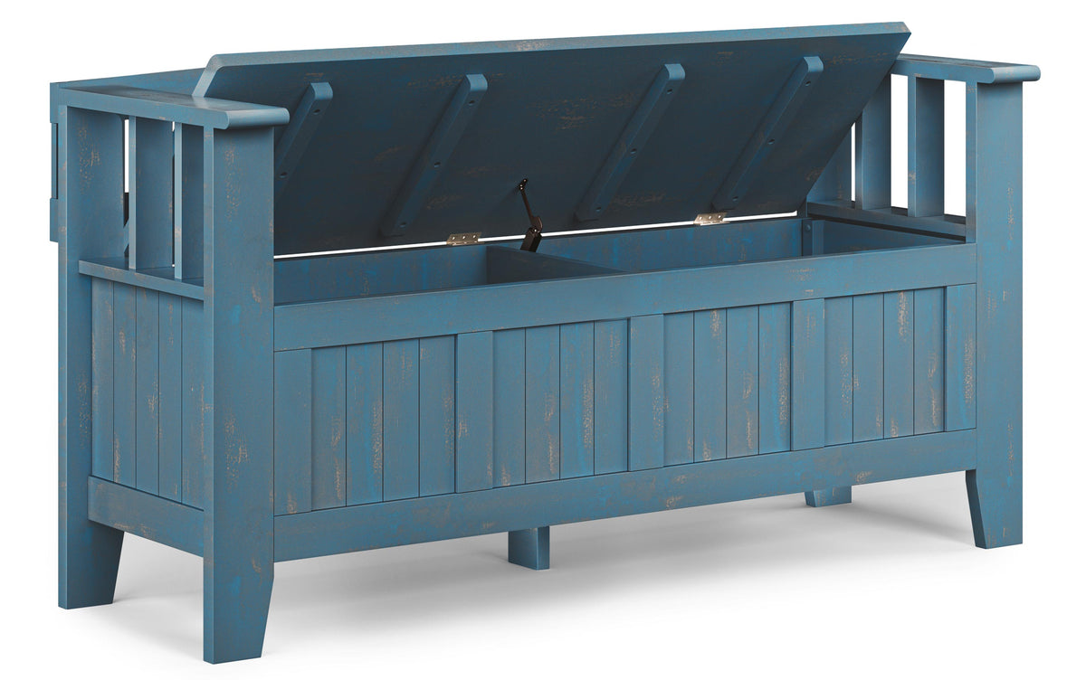 Distressed Coastal Blue | Acadian Entryway Bench