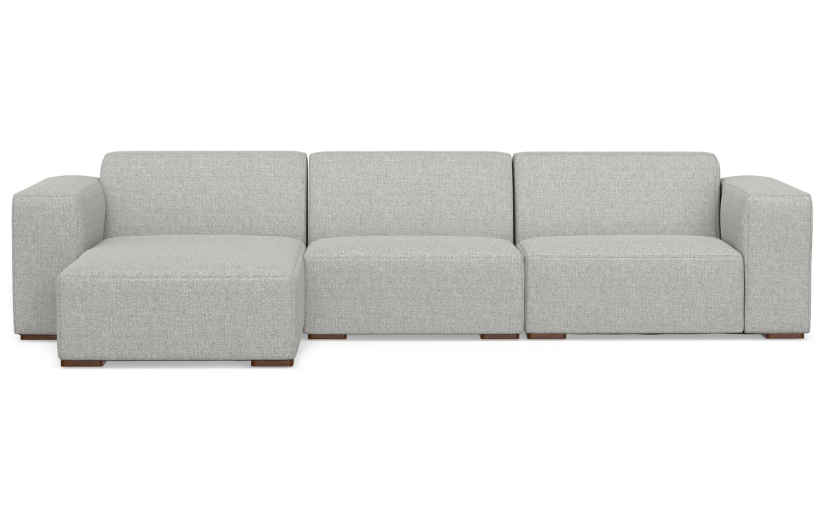 Pale Grey Performance Fabric | Rex 2 Seater Sofa and Left Chaise in Performance Fabric