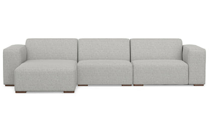 Pale Grey Performance Fabric | Rex 2 Seater Sofa and Left Chaise in Performance Fabric